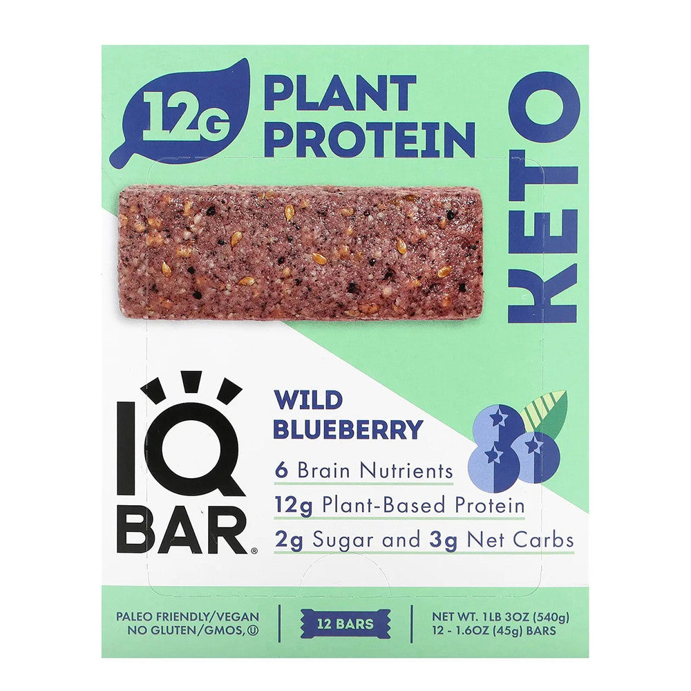 Iqbar Wild Blueberry Bars, 12 Ea
